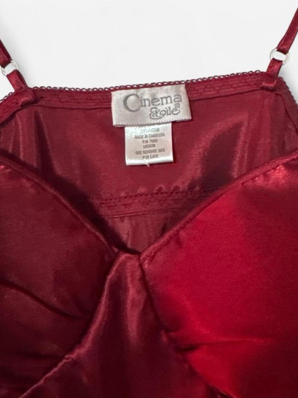 🧿 vintage cinema etoile burgundy slip dress - Picture 4 of 4